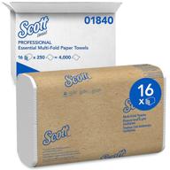 🧻 scott essential multifold paper towels (01840) – quick-drying absorbency pockets, white – 16 packs, 250 sheets/pack, 4,000 towels/case logo