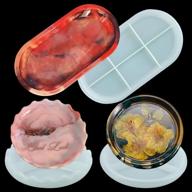 🔮 palksky silicone resin mold kit: premium set of 3 molds for jewelry dish & epoxy resin casting, ideal for diy crafts, rolling tray making supplies, beginners & trinket container plates logo