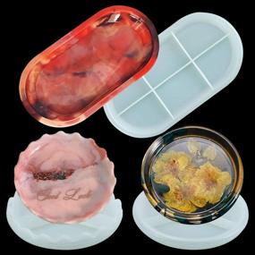 img 4 attached to 🔮 Palksky Silicone Resin Mold Kit: Premium Set of 3 Molds for Jewelry Dish & Epoxy Resin Casting, Ideal for DIY Crafts, Rolling Tray Making Supplies, Beginners & Trinket Container Plates