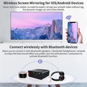 img 3 attached to 📽️ High-Quality Android WiFi Projector, 1080P Native Resolution, Powerful 6000 Lumens, Touch Panel, LAN Control, LCD HD Bluetooth Home Theater Projector with Wireless Connectivity for Smartphones. Supports 50% Digital Keystone Zoom, HDMIx2, USBx2, RCA Audio.