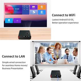 img 2 attached to 📽️ High-Quality Android WiFi Projector, 1080P Native Resolution, Powerful 6000 Lumens, Touch Panel, LAN Control, LCD HD Bluetooth Home Theater Projector with Wireless Connectivity for Smartphones. Supports 50% Digital Keystone Zoom, HDMIx2, USBx2, RCA Audio.