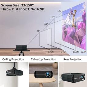 img 1 attached to 📽️ High-Quality Android WiFi Projector, 1080P Native Resolution, Powerful 6000 Lumens, Touch Panel, LAN Control, LCD HD Bluetooth Home Theater Projector with Wireless Connectivity for Smartphones. Supports 50% Digital Keystone Zoom, HDMIx2, USBx2, RCA Audio.