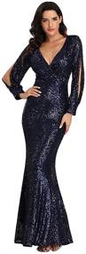 img 2 attached to 🧜 Sequined Mermaid Evening Gowns for Women's Wedding Attire