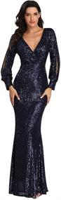 img 4 attached to 🧜 Sequined Mermaid Evening Gowns for Women's Wedding Attire