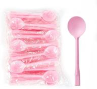 🍴 100 heavy duty plastic spoons with pink handle – premium silverware set (5.5", pack of 100) logo