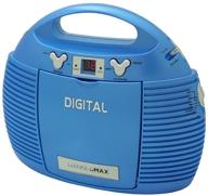 🔵 портативный cd-плеер hannlomax hx-327cd с am/fm радио, aux-in, двойным источником питания - синий логотип
