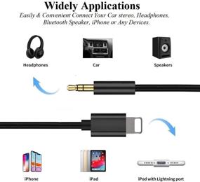 img 2 attached to 🍎 Apple MFi Certified Aux Cord for iPhone 12/11/XS/XR/X/8 7, 3.3Ft Lightning to 3.5mm Aux Cable for Car/Home Stereo - Black