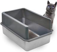 🐱 iprimio xl stainless steel cat litter box – odor-free, stain & rust resistant – no residue buildup – user-friendly cleaning – designed by cat owners (1 pan) logo