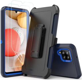 img 3 attached to 📱 Samsung Galaxy A42 5G Case with Screen Protectors - Heavy Duty Rugged Shockproof Full Body Protection Kickstand Case with Belt Clip Holster in Blue