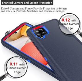 img 2 attached to 📱 Samsung Galaxy A42 5G Case with Screen Protectors - Heavy Duty Rugged Shockproof Full Body Protection Kickstand Case with Belt Clip Holster in Blue