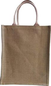 img 2 attached to KVR Natural Jute Burlap Wine Beer Water Bottle Carrier Bag with Grocery & Lunch Bag Option - Eco-Friendly & Versatile (6 Bottle Bag, Natural)