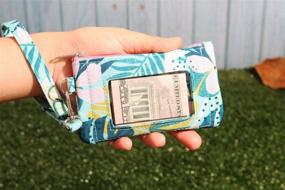 img 1 attached to 🌴 Tropical Print Zippered Wallet with Front ID Window and Card Holder for Women