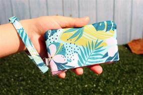 img 2 attached to 🌴 Tropical Print Zippered Wallet with Front ID Window and Card Holder for Women