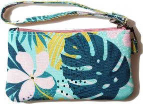img 4 attached to 🌴 Tropical Print Zippered Wallet with Front ID Window and Card Holder for Women
