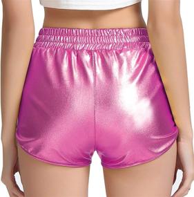 img 2 attached to Perfashion Women's Sparkly Metallic Shiny Shorts: Ideal Hot Yoga Outfit