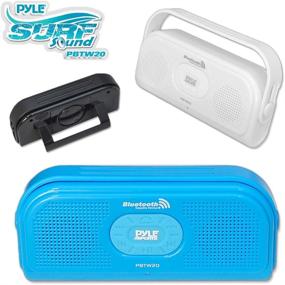 img 1 attached to 🔵 IPX7 Waterproof Shower Speaker - Portable Outdoor Wireless Bluetooth Speaker System with Mini Loud Sound - AUX, USB Charging - Compatible with Mp3, Android, iPod, iPhone, Laptop - Pyle PBTW20BL (Blue)
