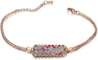 💎 lee island multicolor austrian crystal adjustable fashion bar bangle bracelet - perfect gift for women and girls logo
