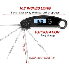 img 1 attached to SKERYBD Instant Read Meat Thermometer for Cooking, Digital Food Thermometers for Kitchen Grilling with Probe, IP67 Waterproof(Black)