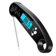 skerybd instant read meat thermometer for cooking, digital food thermometers for kitchen grilling with probe, ip67 waterproof(black) logo