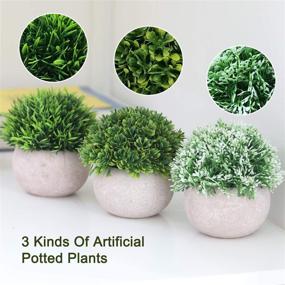 img 3 attached to Lavora Zone Mini Artificial Plants: A 3+1 Piece Set of Small Fake Plants for Stunning Bathroom and Home Decor