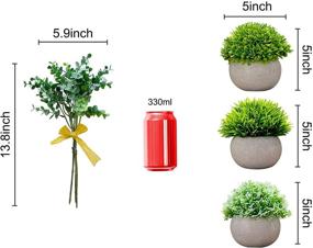 img 4 attached to Lavora Zone Mini Artificial Plants: A 3+1 Piece Set of Small Fake Plants for Stunning Bathroom and Home Decor