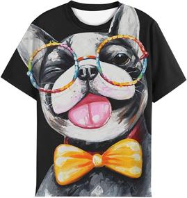 img 4 attached to EOWJEED Girls 3D Realistic Graphic Printed Shirts - Crewneck Tops for 8-10 Years Girls, Clothing and Tops, Tees & Blouses