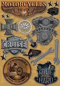 img 2 attached to Premium Karen Foster Cardstock Sticker Sheet - Motorcycles: 17 High-Quality Stickers