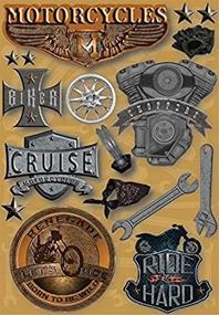 img 1 attached to Premium Karen Foster Cardstock Sticker Sheet - Motorcycles: 17 High-Quality Stickers