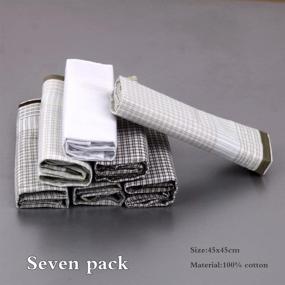 img 2 attached to YEC0206 White Soild Cotton Handkerchiefs Men's Accessories