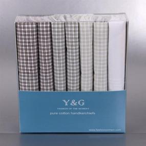 img 3 attached to YEC0206 White Soild Cotton Handkerchiefs Men's Accessories