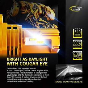 img 2 attached to 💡 Лампа Cougar Motor H4 LED, 12000LM 6500K ультратонкая, Все-в-одном Комплект Конверсии - Холодный белый свет, Компактный дизайн, Замена галогенных ламп