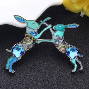 img 2 attached to 🐰 Elevate Your Style with the NEWEI Enamel Alloy Rhinestone Easter Hare Rabbit Brooch Pin - A Fashionable Animal Jewelry Gift for Women and Girls
