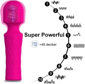 img 1 attached to Powerful Mini Wand Massager: Cordless, Waterproof, USB Rechargeable with 10 Vibration Modes for Women - Perfect for Sports Recovery, Muscle Aches, Neck, Shoulder, Back and Full Body Massage