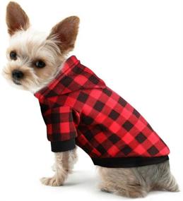 img 4 attached to 🐾 Stylish & Cozy: Blaoicni Plaid Dog Hoodie Sweatshirt for Medium Dogs Cat Puppy Clothes Coat - Warm & Soft