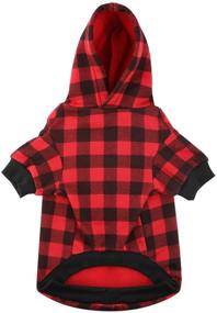 img 1 attached to 🐾 Stylish & Cozy: Blaoicni Plaid Dog Hoodie Sweatshirt for Medium Dogs Cat Puppy Clothes Coat - Warm & Soft