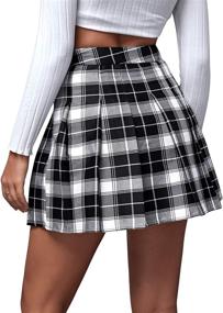 img 3 attached to 👗 SweatyRocks Women's Casual Plaid Mini Skirt - Stylish High Waist A-Line Pleats