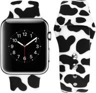 🐮подойдет для iwatch. повторение коровьего рисунка: стильный спортивный браслет из силикона для iwatch серии se/6/5/4/3/2/1 - для мальчиков, девочек, мужчин и женщин (s/m) логотип