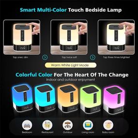 img 3 attached to 🎁 5-in-1 Touch Control Bedside Lamp: Night Light Bluetooth Speaker for Teenagers - Dimmable, Multi-Color Changing, Alarm Clock - Perfect Birthday Gift Ideas for 10-14 Year Old Boys and Girls