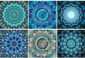 img 4 attached to 🖌️ HaiMay 6 Pack DIY 5D Diamond Painting Kits Full Drill Rhinestone Painting - Mandala Diamond Pictures for Wall Decoration, Mandala Diamond Paintings Style (10×10 Inch Canvas)