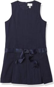 img 3 attached to Girls' Uniform Belted Jumper Dress by 👗 Children's Place - Stylish Clothing for School Uniforms