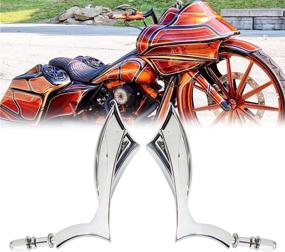 img 2 attached to 🔍 Оптимизированный поиск: Зеркала для мотоциклов Chrome Cruiser Blade для Harley Davidson Street Glide FLHX