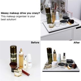 img 1 attached to 🛁 Handmade Resin Vanity Countertop Tray for Bathroom – Rectangular Decorative Cosmetics Organizer