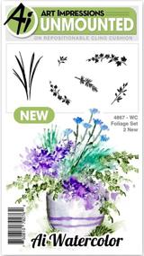 img 1 attached to 🌿 Art Impressions Watercolor Cling Rubber Stamp Foliage 2: Enhance Your Art with Stunning Foliage Designs