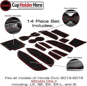 img 2 attached to CupHolderHero подходит для аксессуаров Honda Civic 2013–2015 гг. Премиум-индивидуальный интерьер Нескользящие подстаканники с защитой от пыли