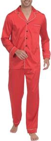 img 4 attached to Indefini Pajama Sleeve Men's Sleepwear Loungewear for Sleep & Lounge