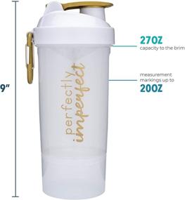 img 1 attached to Smartshake Shaker Bottle: Stay Motivated with 27oz Protein Cup & Attachable Storage - Perfect Fitness Gift, Perfectly Imperfect White Design