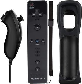 img 3 attached to 🎮 Enhanced Gaming Experience: ECRAB Wii Remote Controller with Motion Plus, Silicone Cover, Wrist Strap, Nunchuck - 2 Sets
