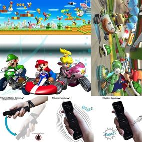 img 1 attached to 🎮 Enhanced Gaming Experience: ECRAB Wii Remote Controller with Motion Plus, Silicone Cover, Wrist Strap, Nunchuck - 2 Sets