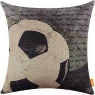 🏈 linkwell vintage football man cave burlap throw pillow: 18"x18" cushion cover (cc1121) логотип