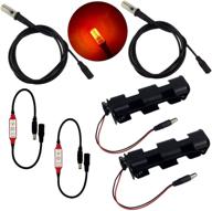 🔥 set of 2 ember orange flame simulation led lights with flicker effects control - 1.5 meter (59 inch) cable length - ideal for props, theatrical scenery, faux flame, and glowing coal baskets логотип